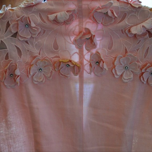 PRICE DROP $36 to $32....Vintage Pink Linen Jacket or Blouse by Joseph Ho - Picture 4 of 4